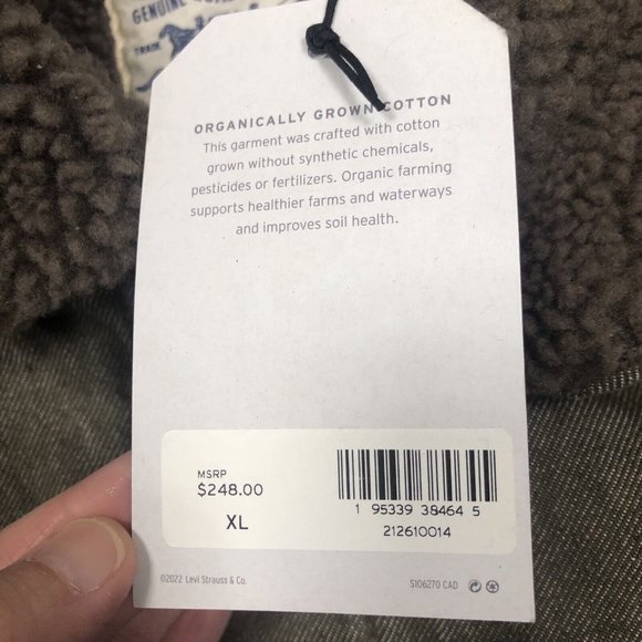 Levis Made & Crafted Men Oversized Type II Sherpa Trucker Jacket Moss Rock XL - Picture 10 of 11